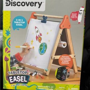Discovery 3-in-1 Tabletop Easel - Natural Wood and Blue